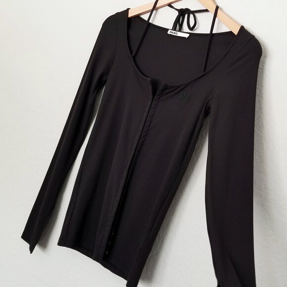 Danz New York FIR Hook & Eye Long Sleeve Top with Front Tie Slit Long Sleeves 38 - Picture 16 of 16